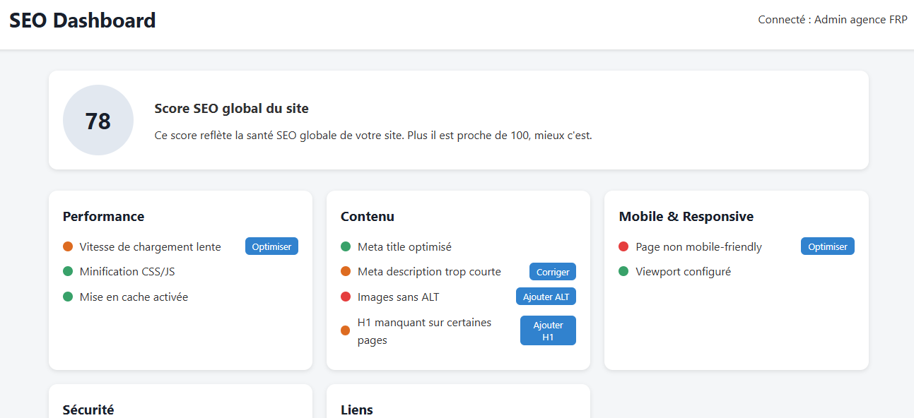 Dashboard SEO